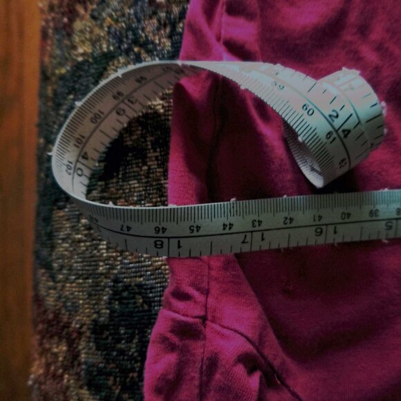 Dark red, cotton, long sleeve with cuff, turtle neck top, M, vintage 80s - Picture 6 of 7